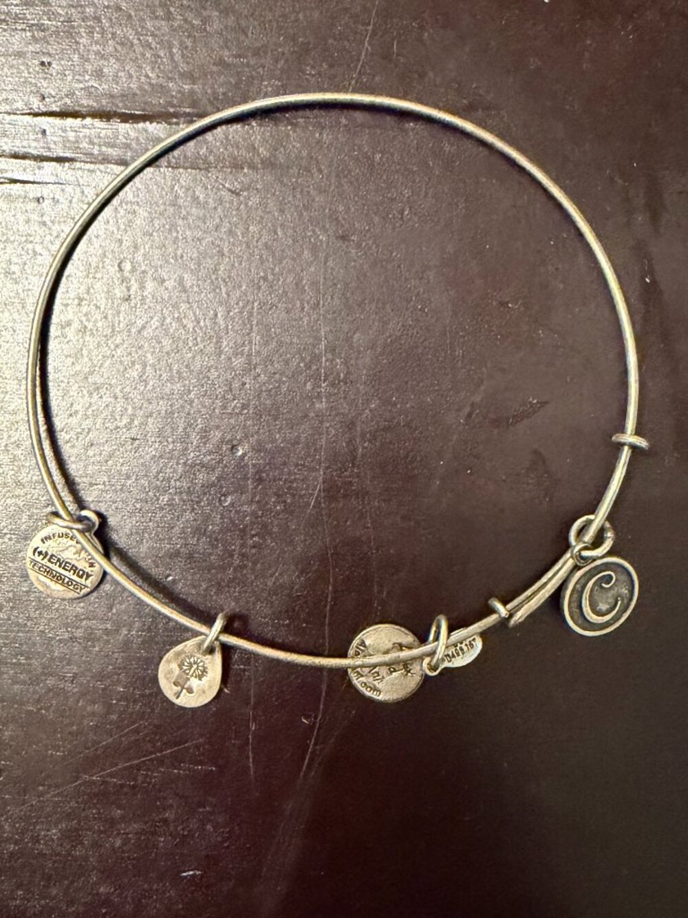"C" Alex and Ani Bracelet, Silver